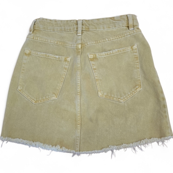 Zara High Rise Frayed Distressed Denim Mini Skirt Small - Picture 4 of 5